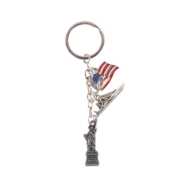 American Statue Of Liberty Landmark Tourist Souvenir Creative National Flag Pendant European And American Metal Keychain