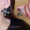 Fashion Geometric Bow Flower Pearl Earrings Women'S Premium Versatile Small Fragrant Wind Earrings