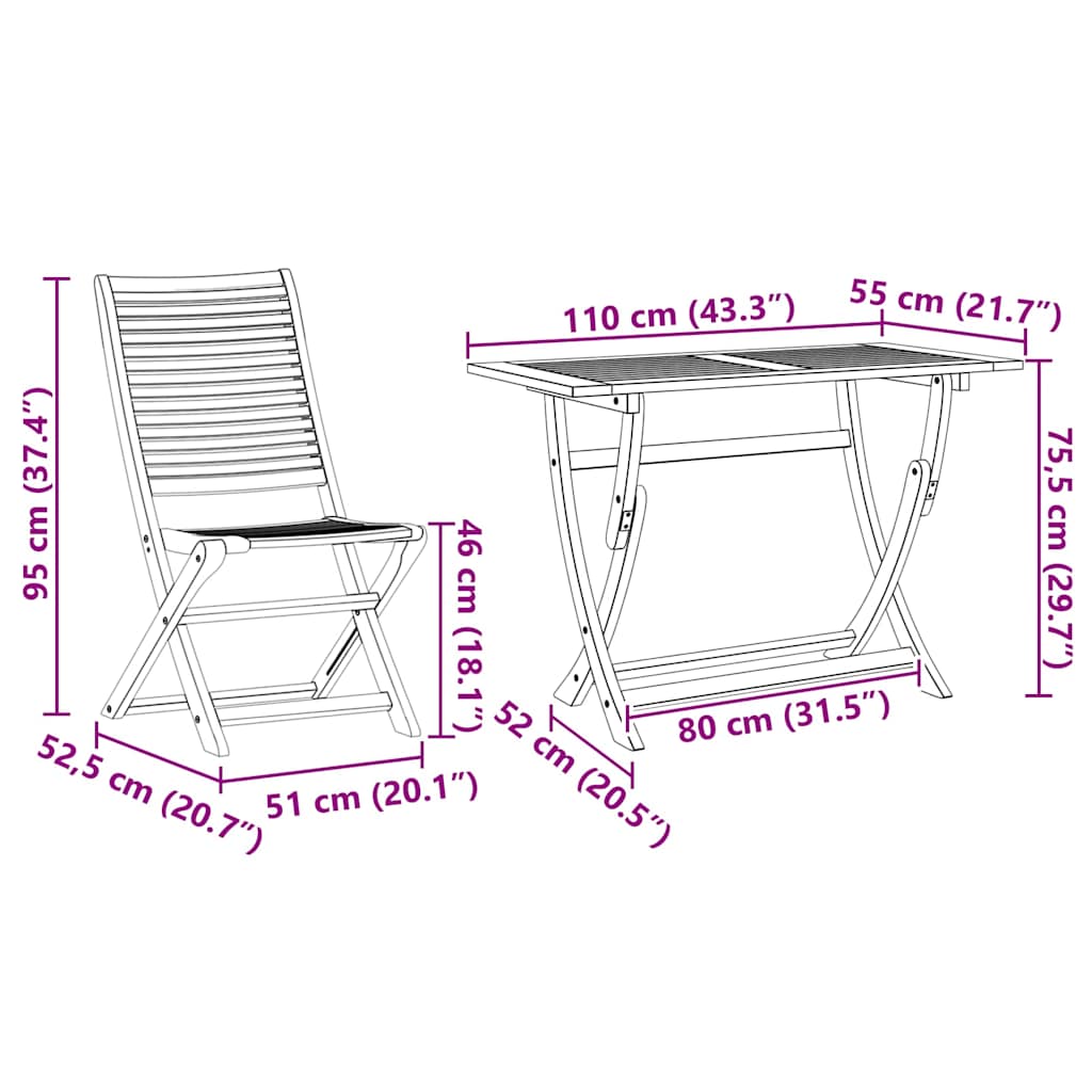 Garden Dining Set 5 pcs Brown Solid Acacia Wood