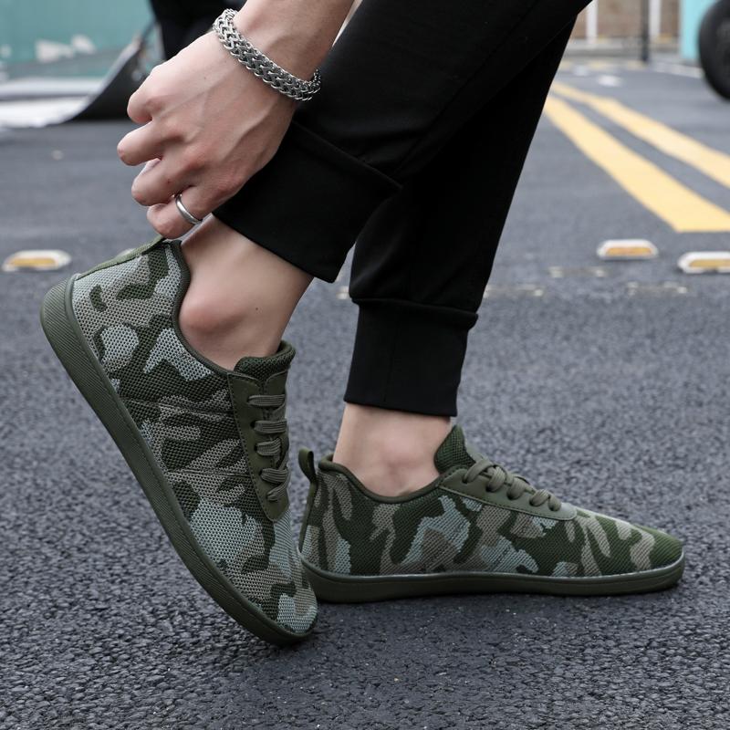 Camouflage Mesh Casual Sneakers Wide Toe Knitted Gym Training Sports Shoes Barefoot Walking Flats Shoes