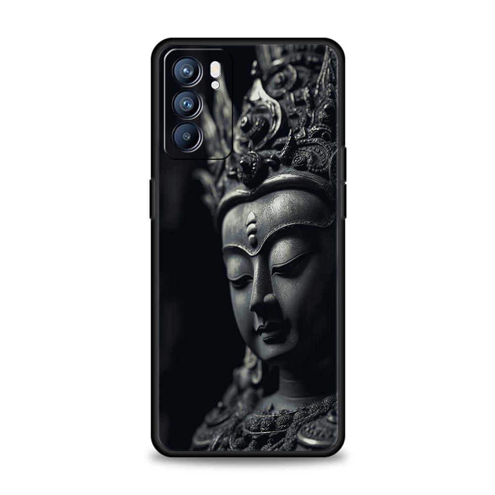 Buddha Stone Statue Phone Case For Oppo Reno14 Reno13 Reno12 11 F 10 Find X5 X9 Pro A54 5G A53 A52 A9 A16 A78 4G A80 A98 Cover