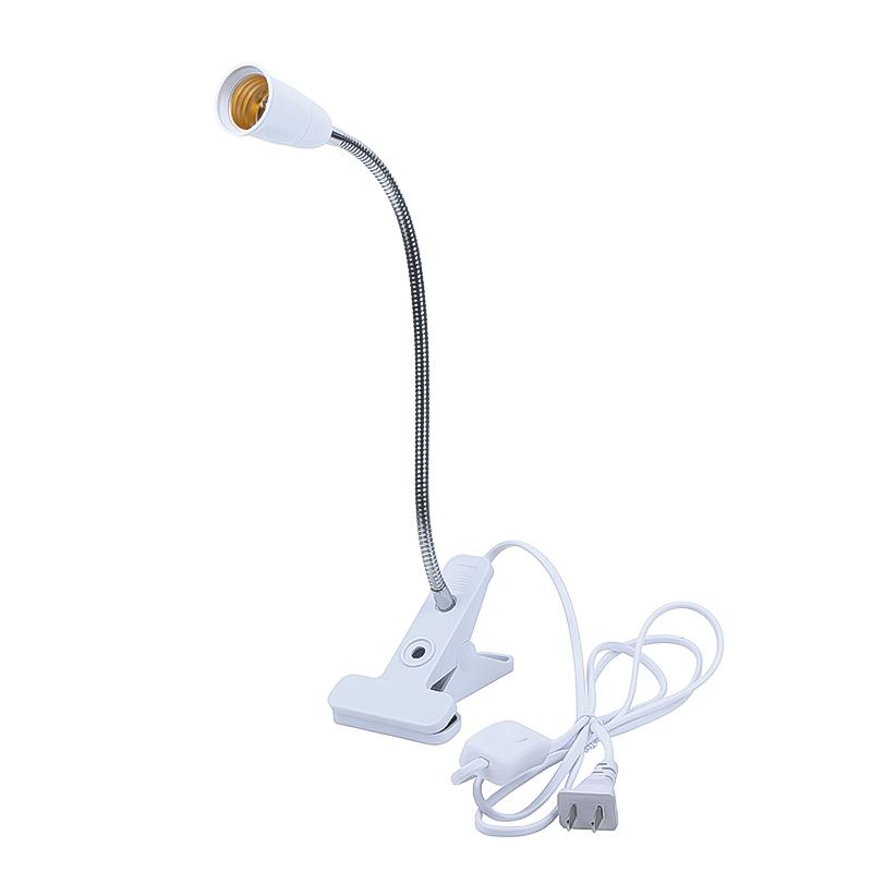E27 Clip Lamp Holder Flexible Gooseneck Light Socket Adjustable Clamp Light Stand For Plant Grow Light Desk Reading Lighting