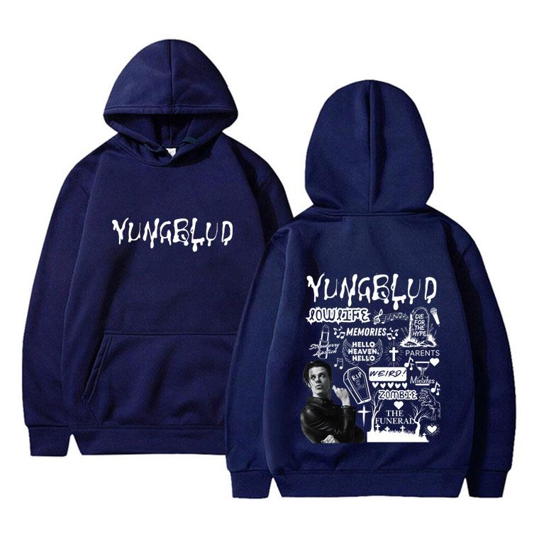 Felpa con cappuccio grafica album musicale Yungblud Rocker Uomo Donna Moda Retrò Streetwear Rock Unisex Oversize Felpe con cappuccio