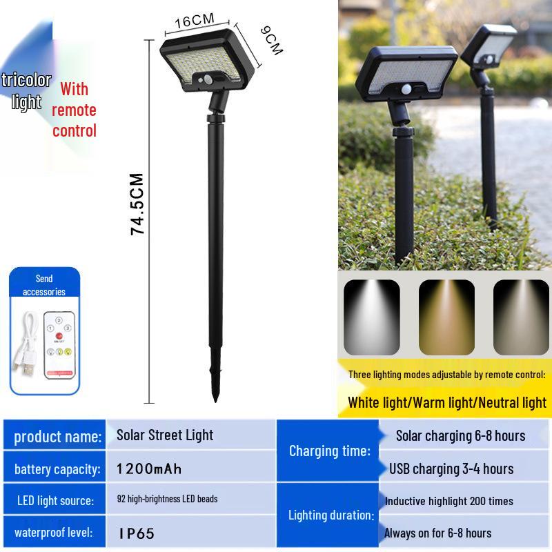Solar Clip-on Outdoor Courtyard & Villa Wall Lamp for Park and Lawn Lighting