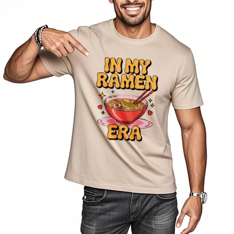 Travel Man Basic Tee Crew Neck Tshirt Brand In My Raunisex Era Bowl With Chopsticks Fashionable Man Teeshirt Workout Tshirt