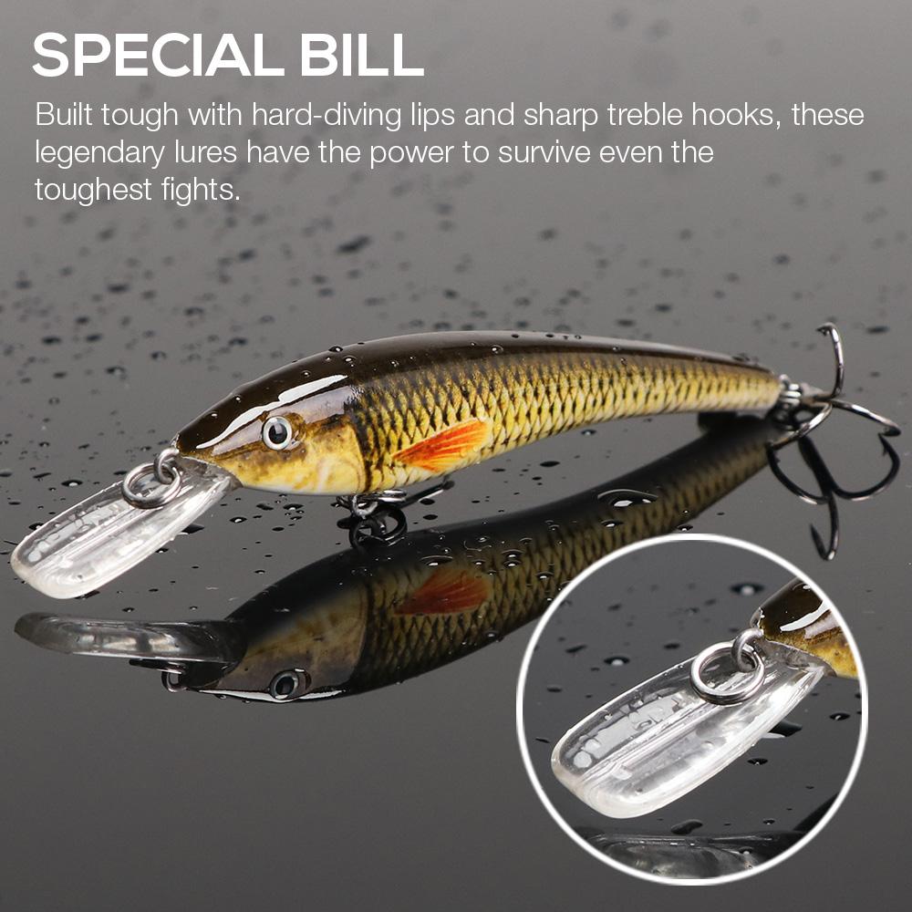 5pcs Floating Trout Lure Artificial Bait Kit 75mm 5g Black Minnow Crankbaits Fishing Lure Set Wobblers For Pike Fishing
