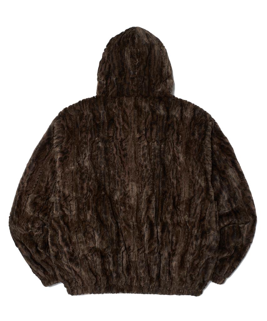 Wkndrs Faux Fur Zipup Hoodie (Brown)