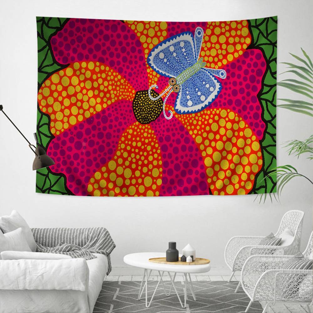Artwork Classic Kkusama Yyayoi Printed Large Wall Tapestry Buddha Wall Decoration Witchcraft Bohemian Hippie Wall Art Decor