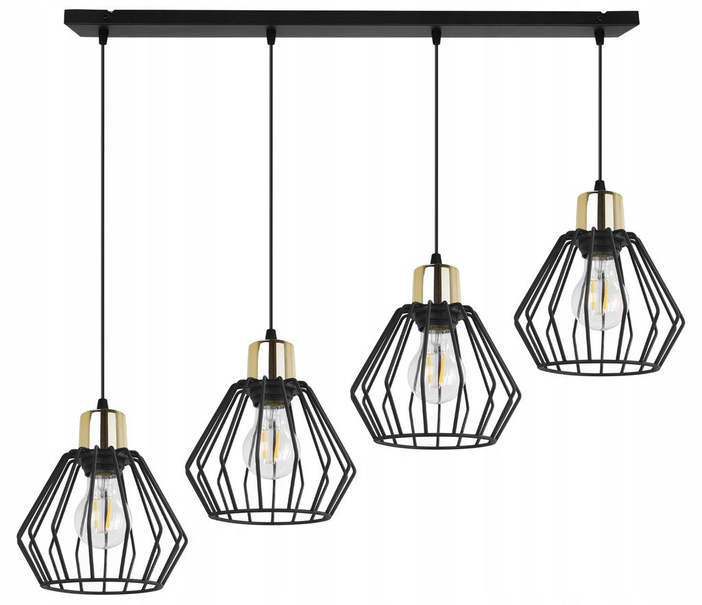 Hanging Lamp, Ceiling Chandelier, Wire Shade, Led