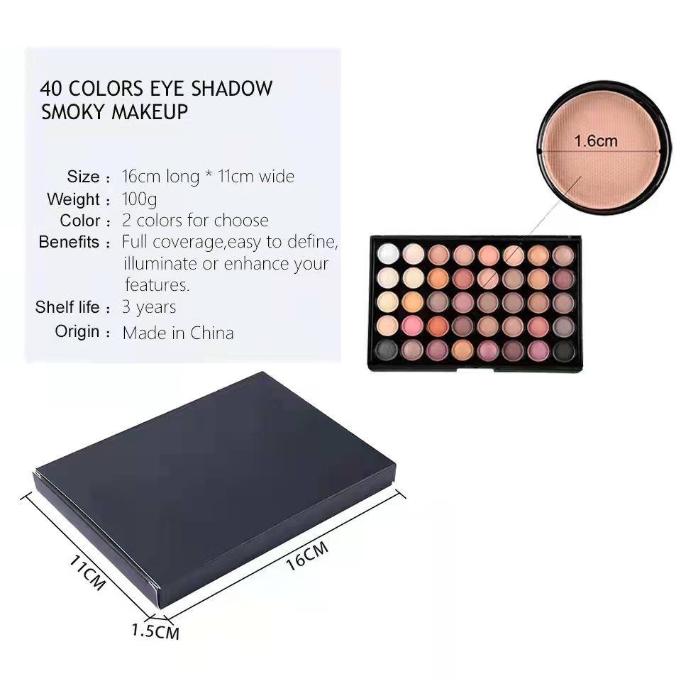 40-Color Eyeshadow Disc, Pearlescent Matte Multi-color Combination, Daily Makeup Disc, Powdery and Delicate