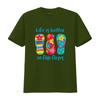 Funny Cartoon Summer Beach Flip Flops Life Is Better Slogan Print Casual T Shirt vintage Washed Top For Everyday Wear