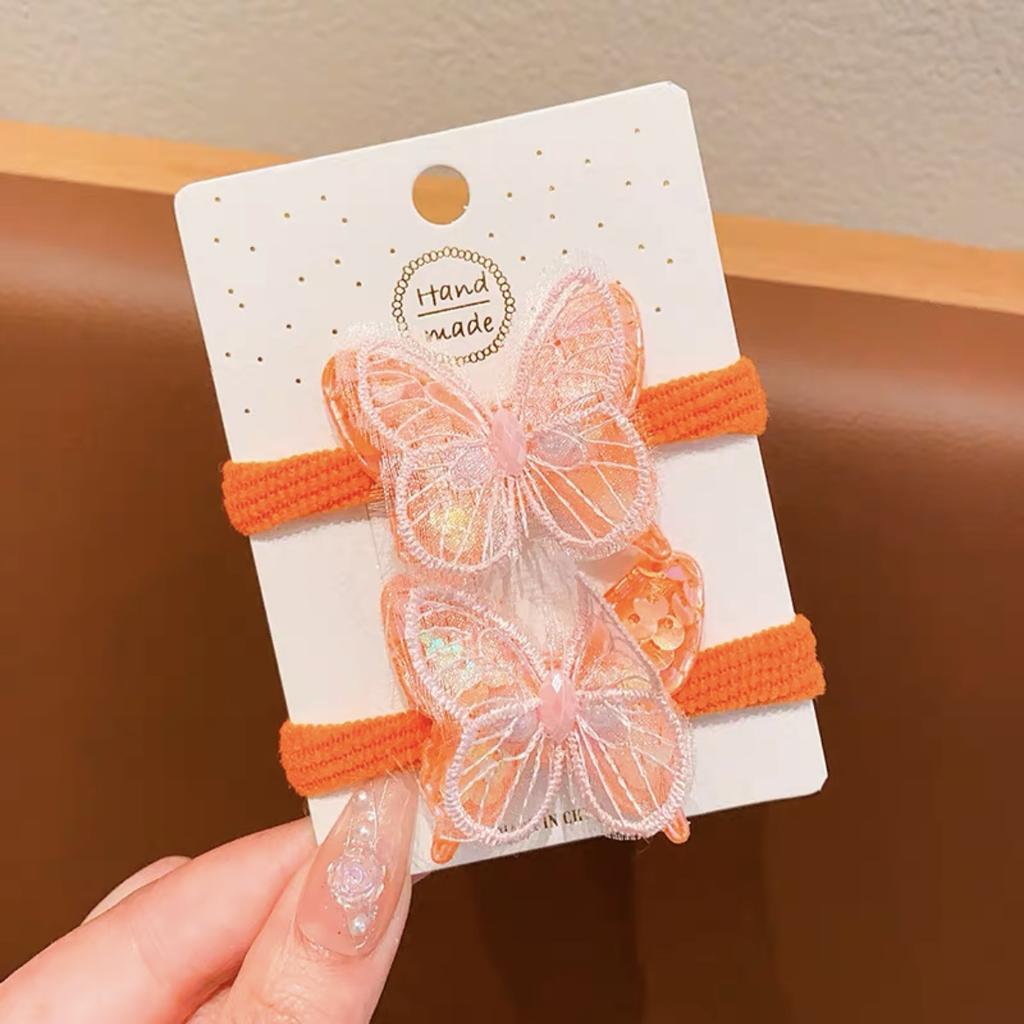 2Pcs Kids Glitter Pentagram Elastic Hair Bands Children Kawaii Hair Ties Rope Ring New Headwear Girls Hair Accessories