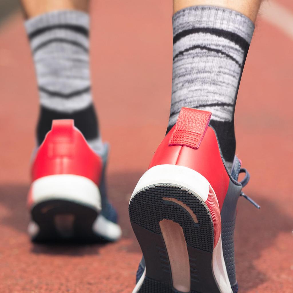 YUEDGE Crew Socks with Thick Cotton Cushioning for and Sizes 5 Pairs Men's Breathable, Sweat-Wicking, Odor-Resistant Sports, Hiking, Work, 27-29cm,