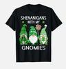 St Patricks Day Lucky Shamrock Leopard Gnomes Irish T Shirt