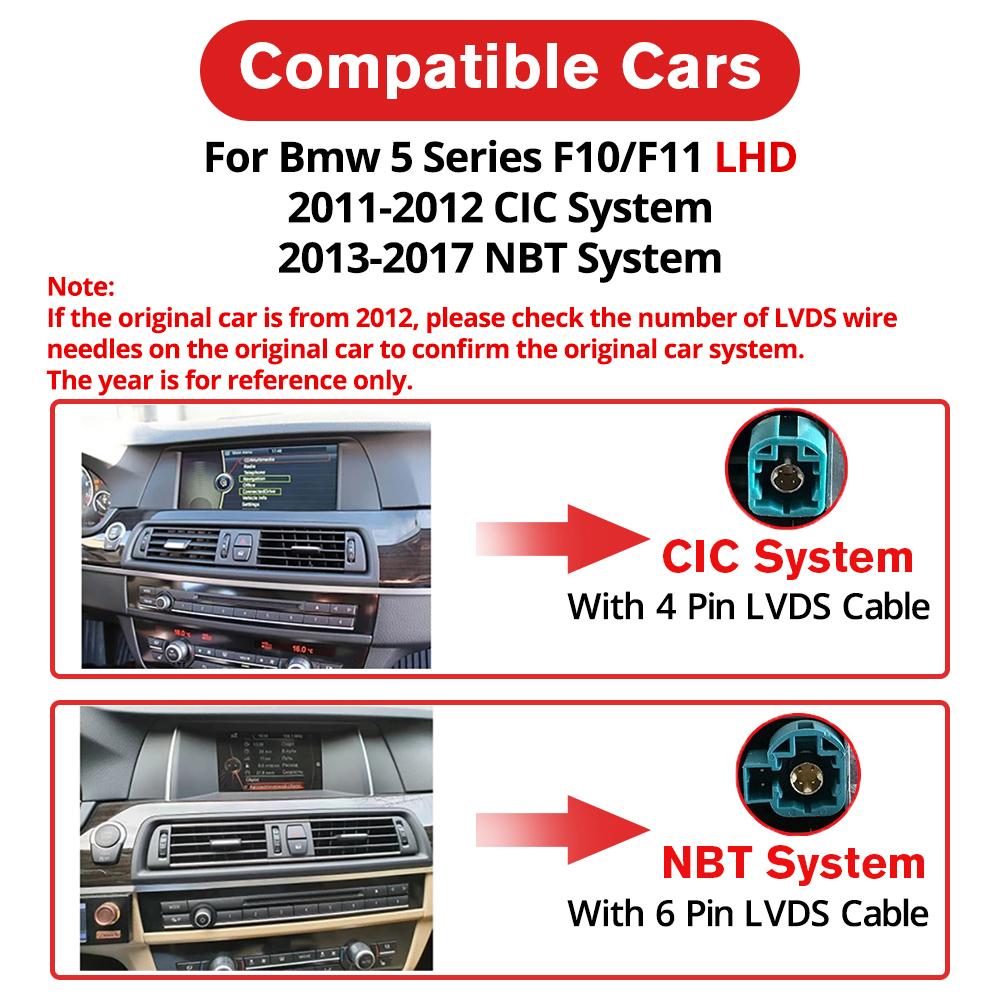 10.25" Multimedia  Player GPS Carplay Car Radio For BMW 5 Series F10 F11 2011-2017 CIC NBT System Android 13