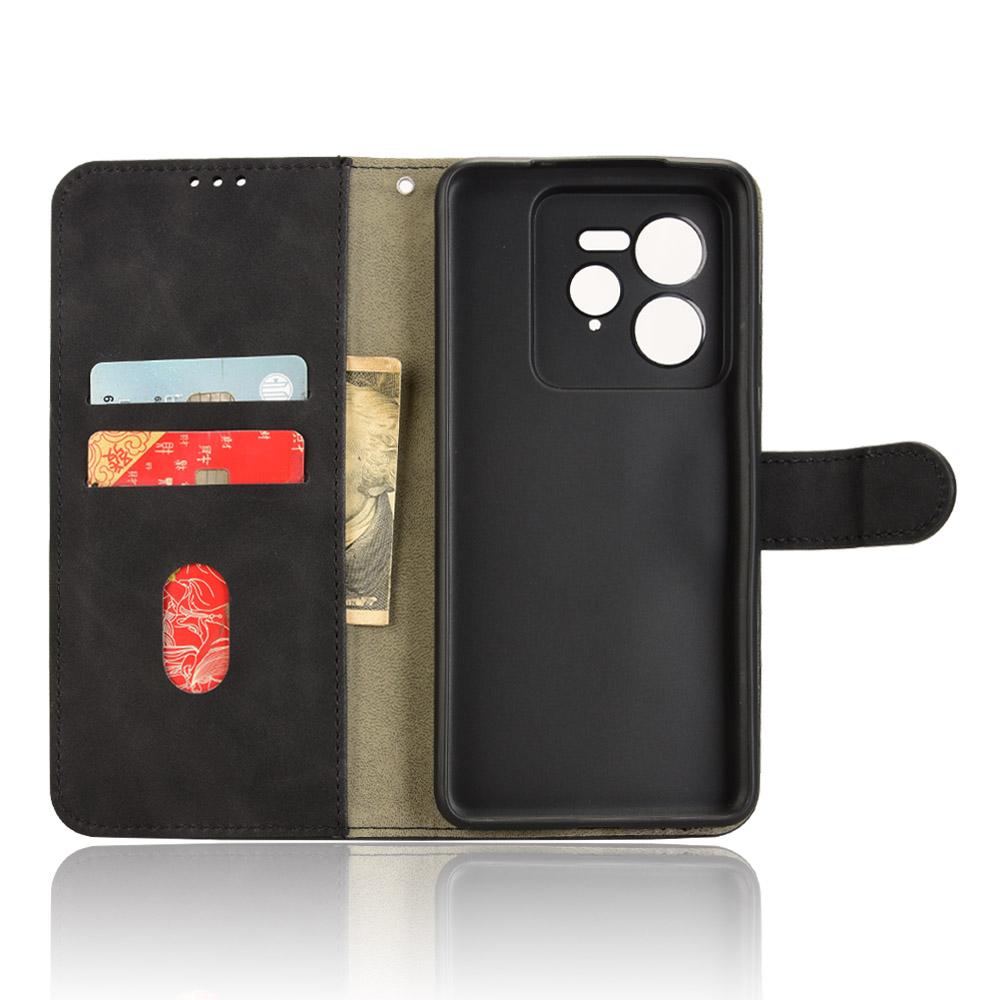 

For Realme GT 7 Pro 5G Leather Case Skin-Feel Anti-Drop Wallet Flip Phone Cover Black