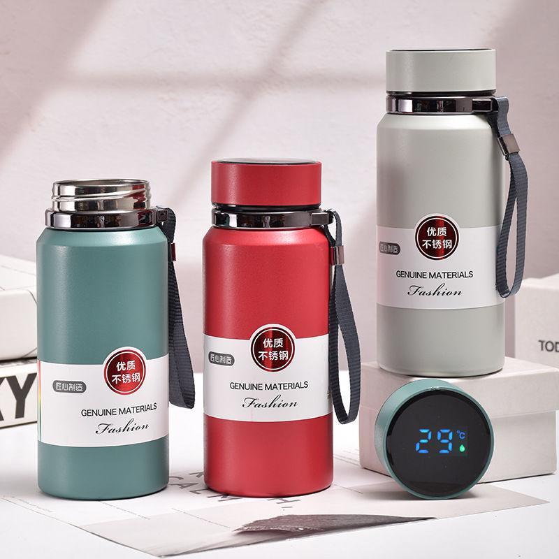 Large capacity intelligence Thermos Cup 800ml Vacuum Flasks Portable Stainless Steel Thermos Cup Water Bottle Travel Tea Mug Office Thermos Cup