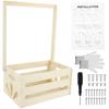 Wood Storage Crate Baby Toys Clothing Organizer Box Children Portable Basket Long Handle Sturdy