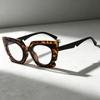 Unique Oversized Cat-Eye Plain Glasses Fashionable Cutout Design Ins Decorative Blue Light Blocking Non-Prescription Eyewear