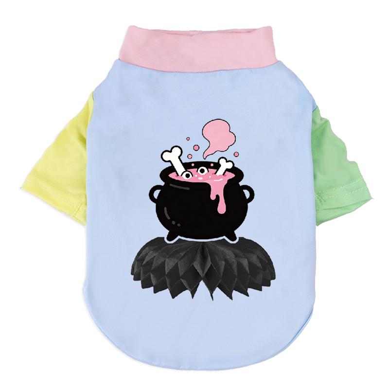 1 Pc Halloween Pet Shirts Cute Ghost Pumpkin Print T‑Shirt Cats & Dogs Costume Festival Apparel For Party Cosplay