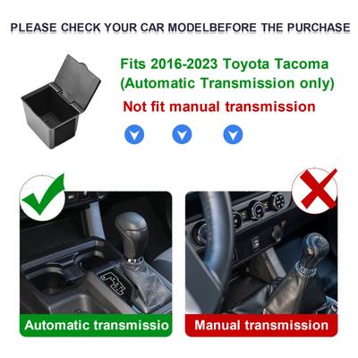 Držák na mince pro Toyota 2016-2025 2025 Tacoma Organizér středové konzoly do auta Kryt řadicí páky Soukromí Úložný box na mince s víkem