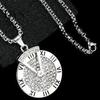 Pendant Necklace Sweater Rotatable Hip Hop Hypoallergenic Gift Fashion Jewelry Men Women Roman Numerals Clock Long Chain for Party