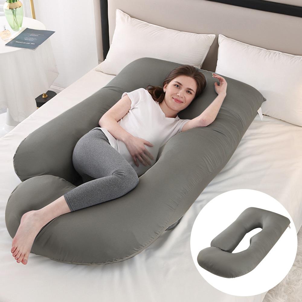 Crystal Velvet J-shaped Pregnancy Pillow Nursing Pillow Pregnant Woman Belly Support Pillow Side Sleeping Pillow Waist Pillow