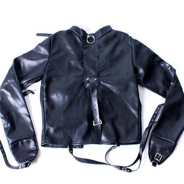 Aisile Black Leather Erotic Restraint Clothing