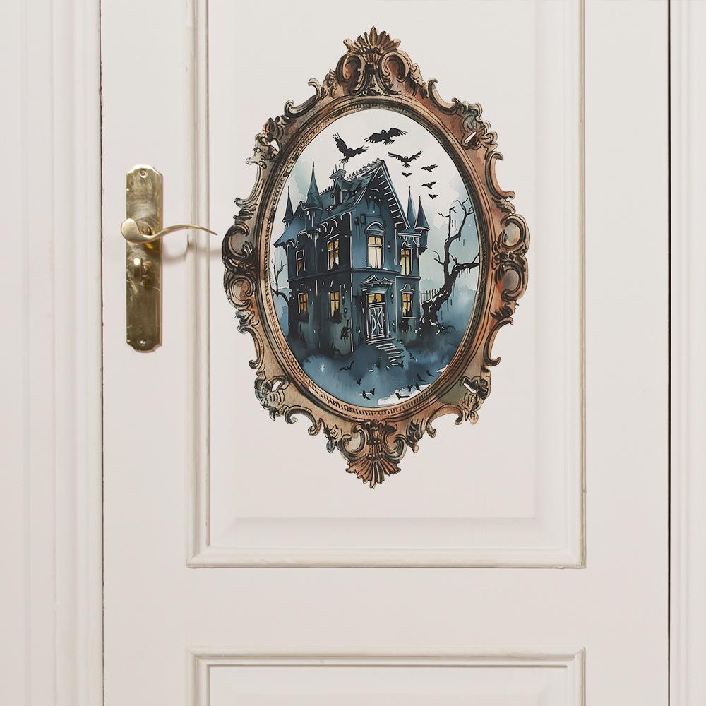 Simulation Castle Mirror Bedroom Living Room Home Decoration Wall Stickers Self-adhesive