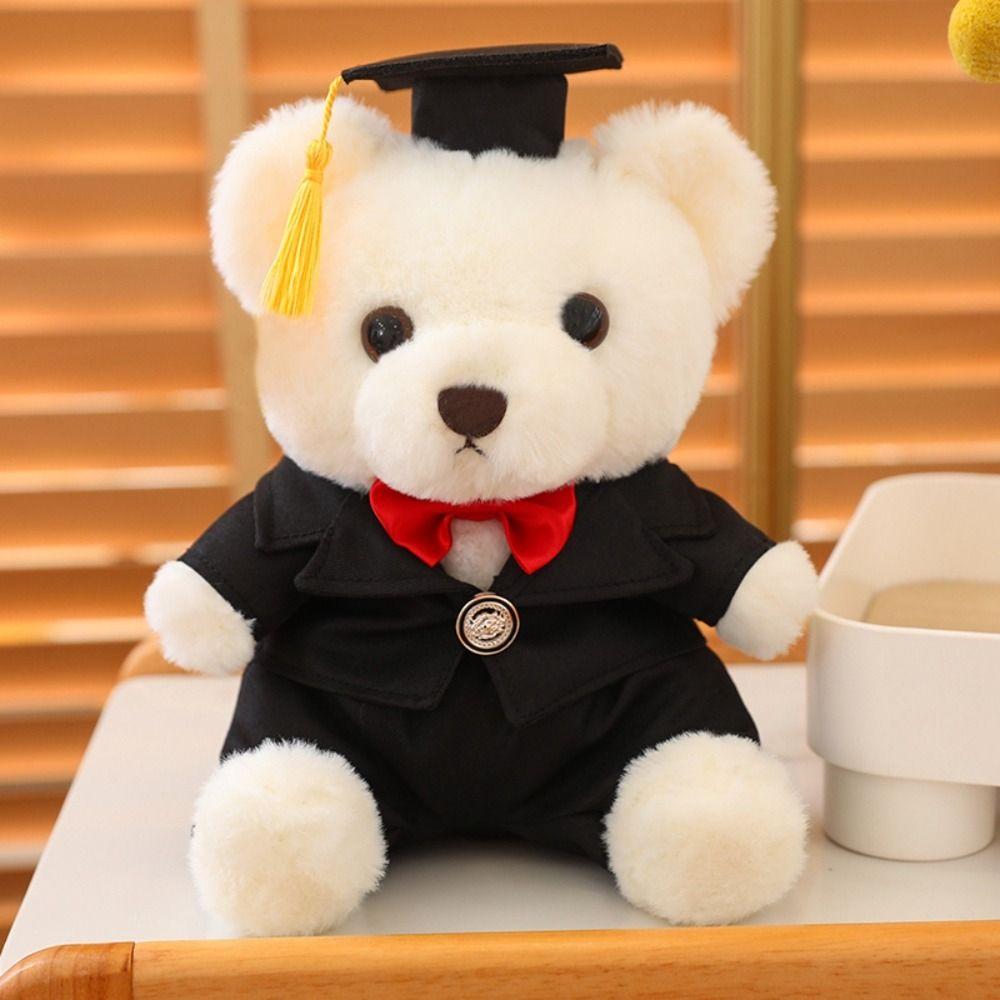 With Doctorial Hat Doctor Cap Graduation Bear Doll Sitting Bear Plush Toys  Party Favors