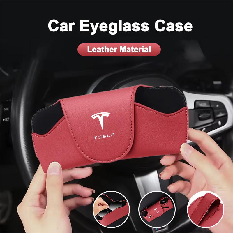 Per Tesla Model 3 Model S Model X Model Y Cybertruck SpaceX Auto Parasole Porta Occhiali Scatola Occhiali da Sole Portaoggetti Accessori