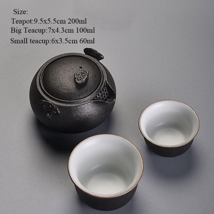Ceramic Quick Tea Set One Pot Two Cups Kung Fu Tea Set Portable Tea Set