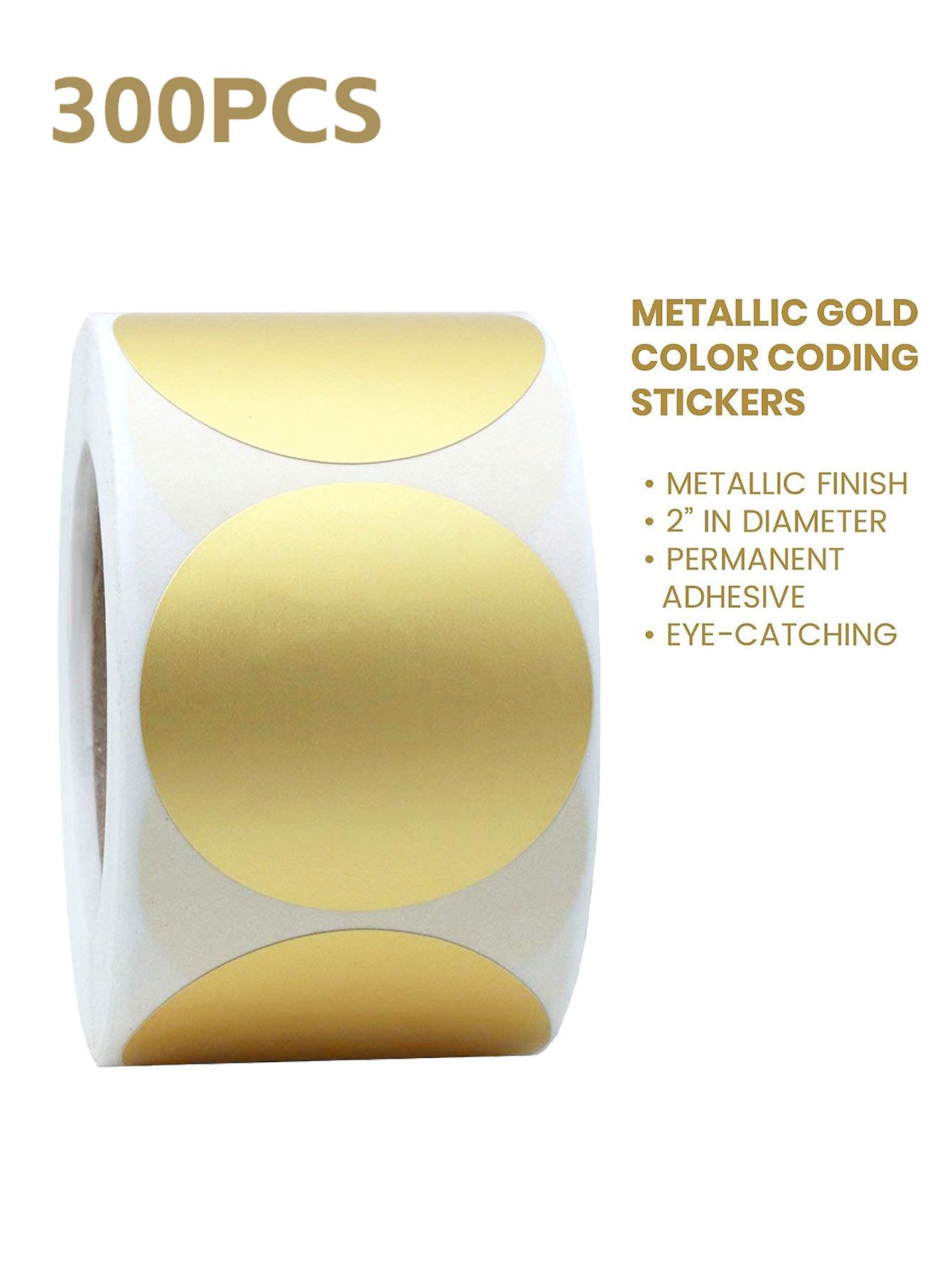 

300 Matte Gold/Silver Round Sealing Stickers for Birthdays & Weddings - Gift Box Favors