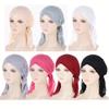 Fashion Ruffle Trim Women's Hijab Breathable Pleated Scarf Cap Head Scarf