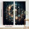 2PCS Starry Sky Gilded Islamic Pattern Curtains, Dreamy Style, Living Room and Bedroom, Drawbar Pocket Decoration