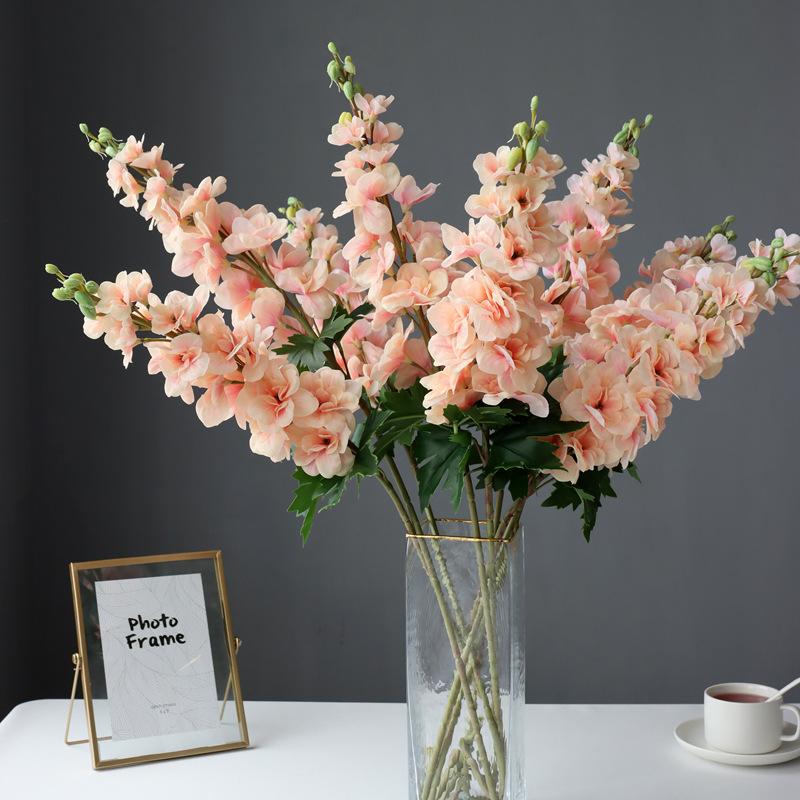 Fake Flower Simulation Flower Long Branch 3D Feel Delphinium Home Wedding Wedding Project Flower Arrangement Decoration Plastic Flower