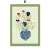 Tulip Violets Vase Woman Coat Flower Light Green Abstract Poster Aesthetics Prints Wall Art Painting On Canvas Living Room Decor No Frame