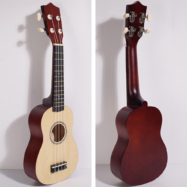 21Inch Ukulele Educational Musical Instrument Toy Acoustic Guitar Set Wood Texture for Music Classes and Home Practice