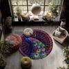 Animals in a Circle  Round Area Rug,Carpet Rug for Living Room Bedroom Sofa Playroom Decor,Non-slip Floor Mat