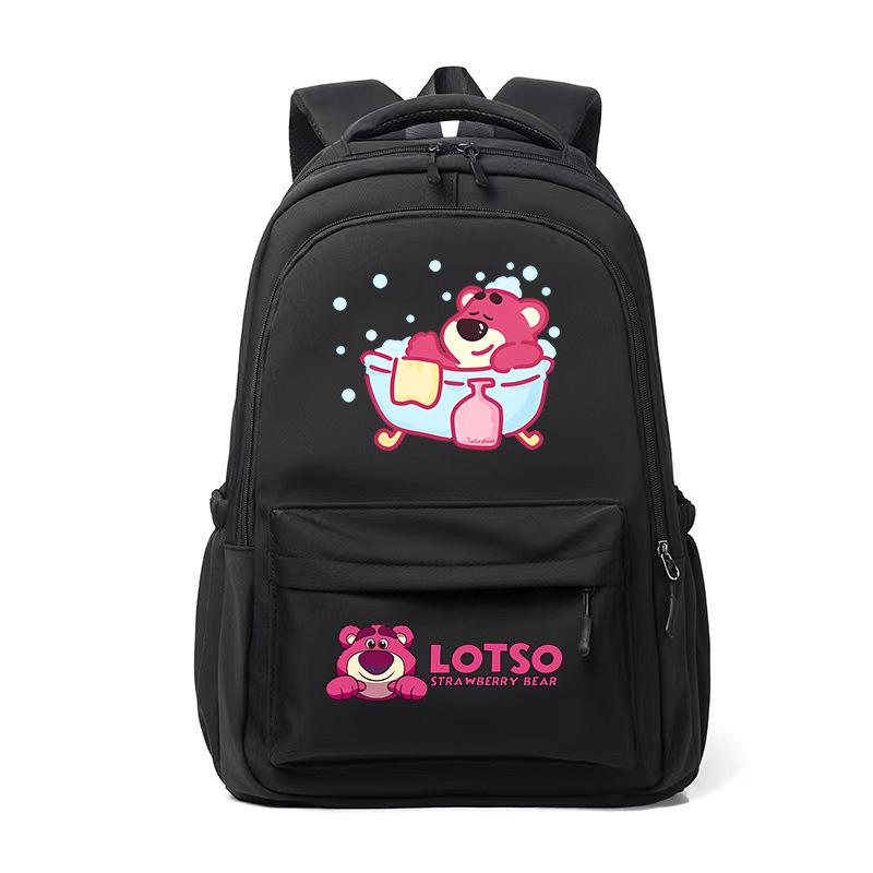 New LOSTO Strawberry Bear Printed Cartoon High-value Primary School Schoolbag Ultra-light Decompression Large Capacity