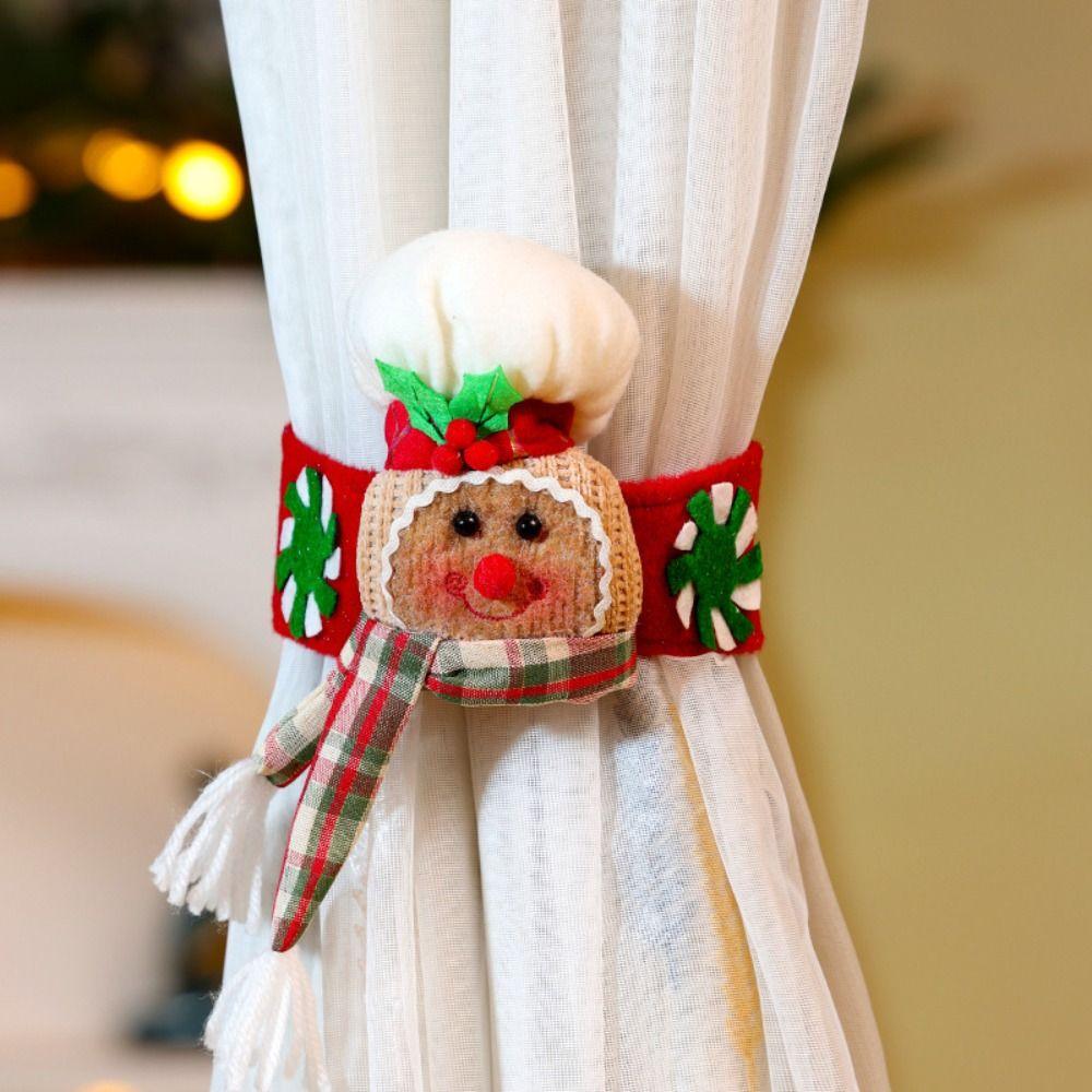 

Snowman Curtain Decorative Elk Curtain Accessories Portable Curtain Tieback Home