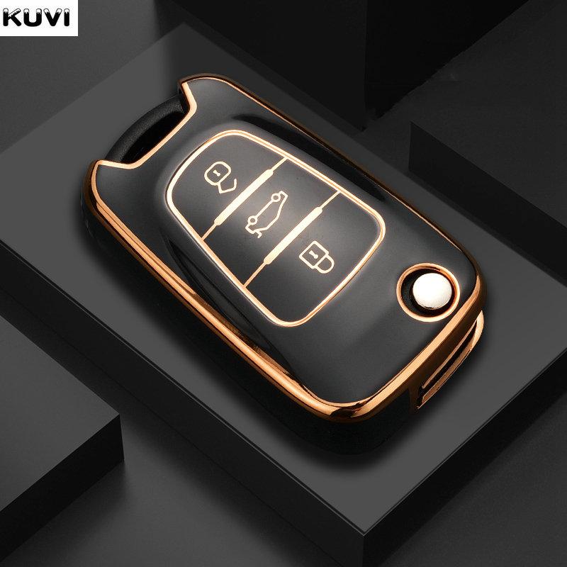 New Tpu Car Key Case For Hyundai I20 I30 Elantra Azera Veracruz Veloster Kia Rio K7 K5 Sportage Sorento Flip Remote Cover