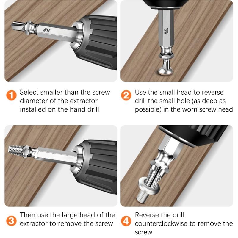 13pcs Bolt Remover Screw Extractor Screw Remover Drill Bits with Hex Shank and Spanners for Broken /Damaged Bolt Stud