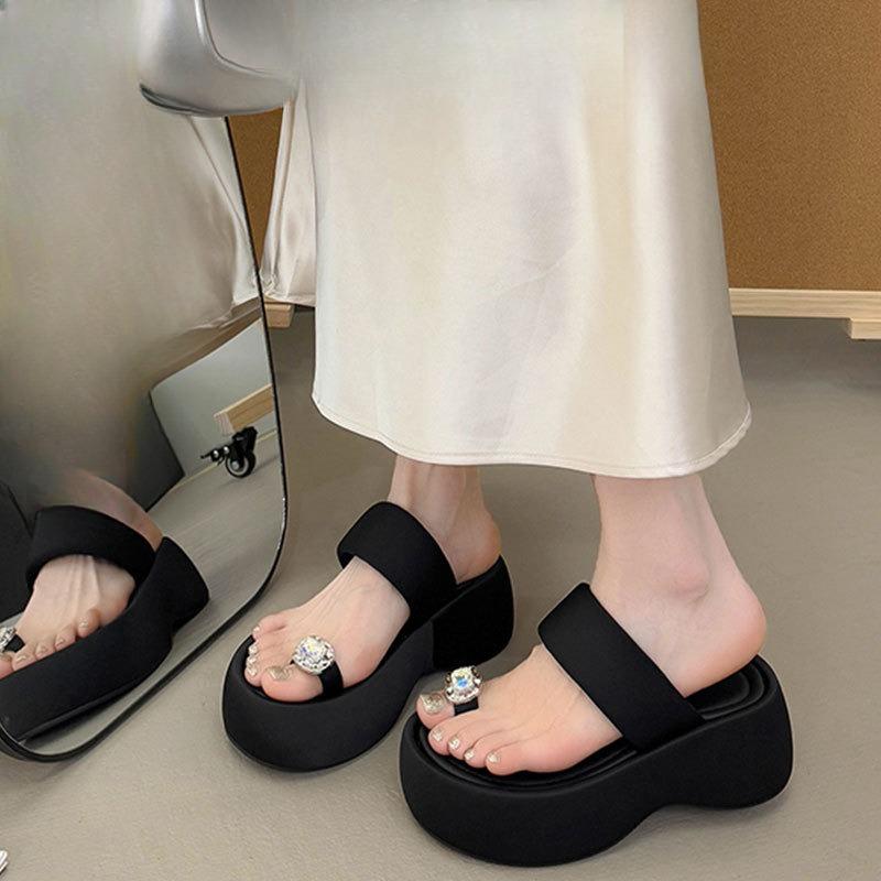 Muffinové boty Pantofle a žabky se silnou podrážkou a zvyšující výšku