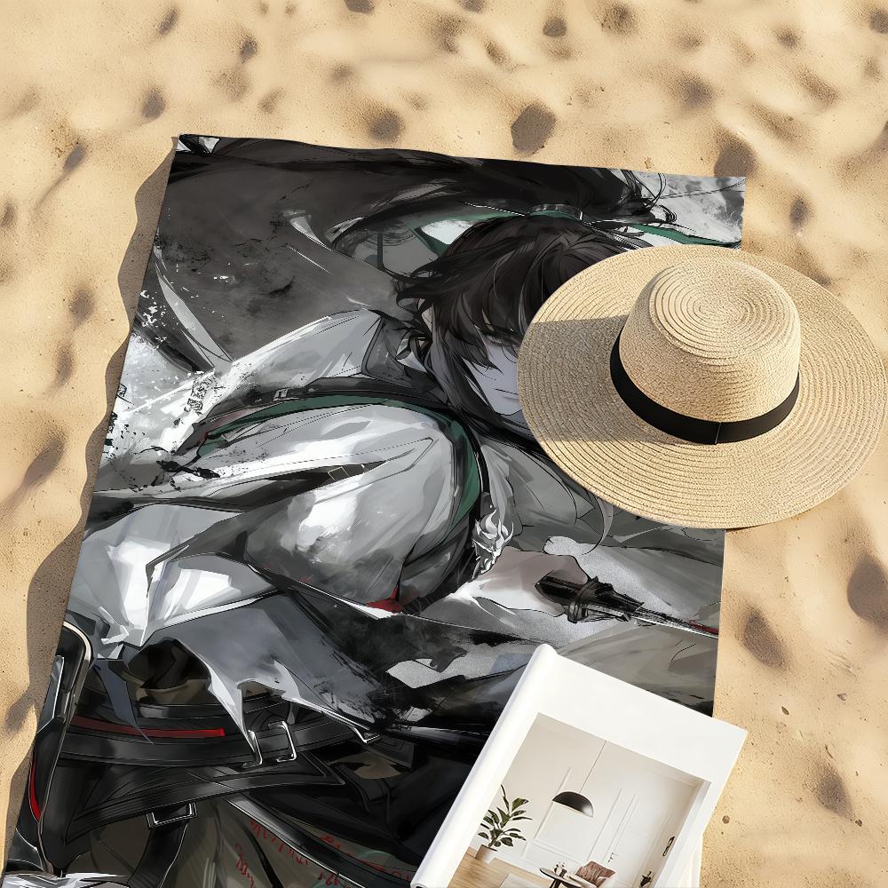 Wuthering Waves Qiuyuan Game Towel Sports Quick Dry Travel Camping Gear Sandproof Soft Light Large Beach Towel