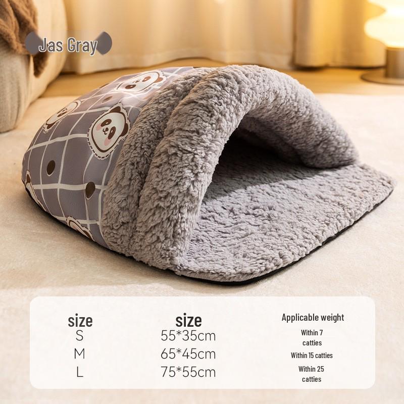 Przytulny śpiwór i łóżko dla kota: Ciepłe, zamknięte gniazdo zapewniające komfort zimą