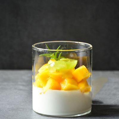 Glass Circular Transparent Dessert Cup Ins Italian Style Cold Drink Cup Microwave Medium Water Cup 9Cm 400Ml