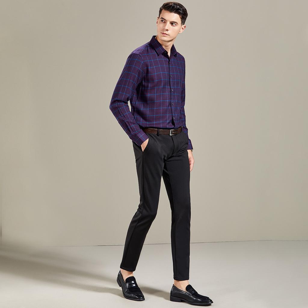 High-end Business Plaid Long-Sleeved Shirt for Men