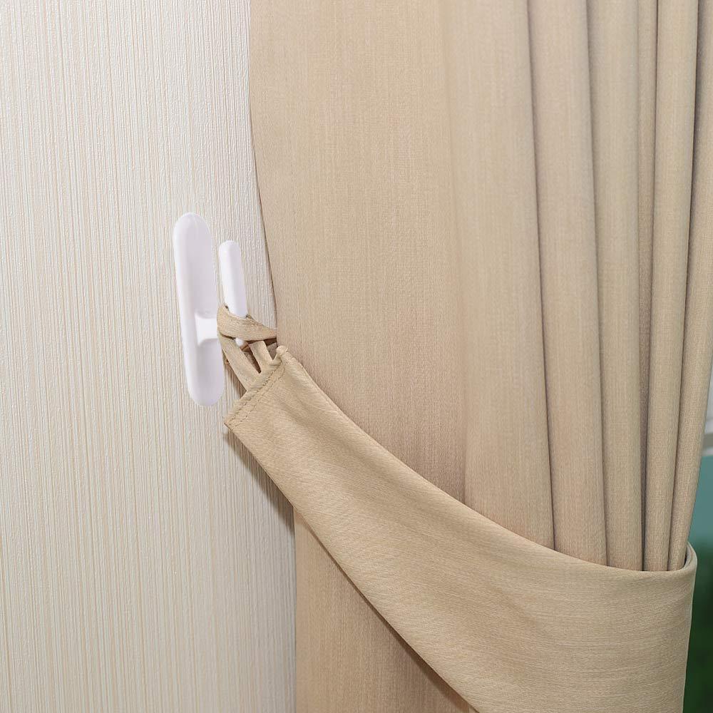 White Adhesive Hook Plastic Blind Cord Holders No Hole Punching Curtain Hooks  Office