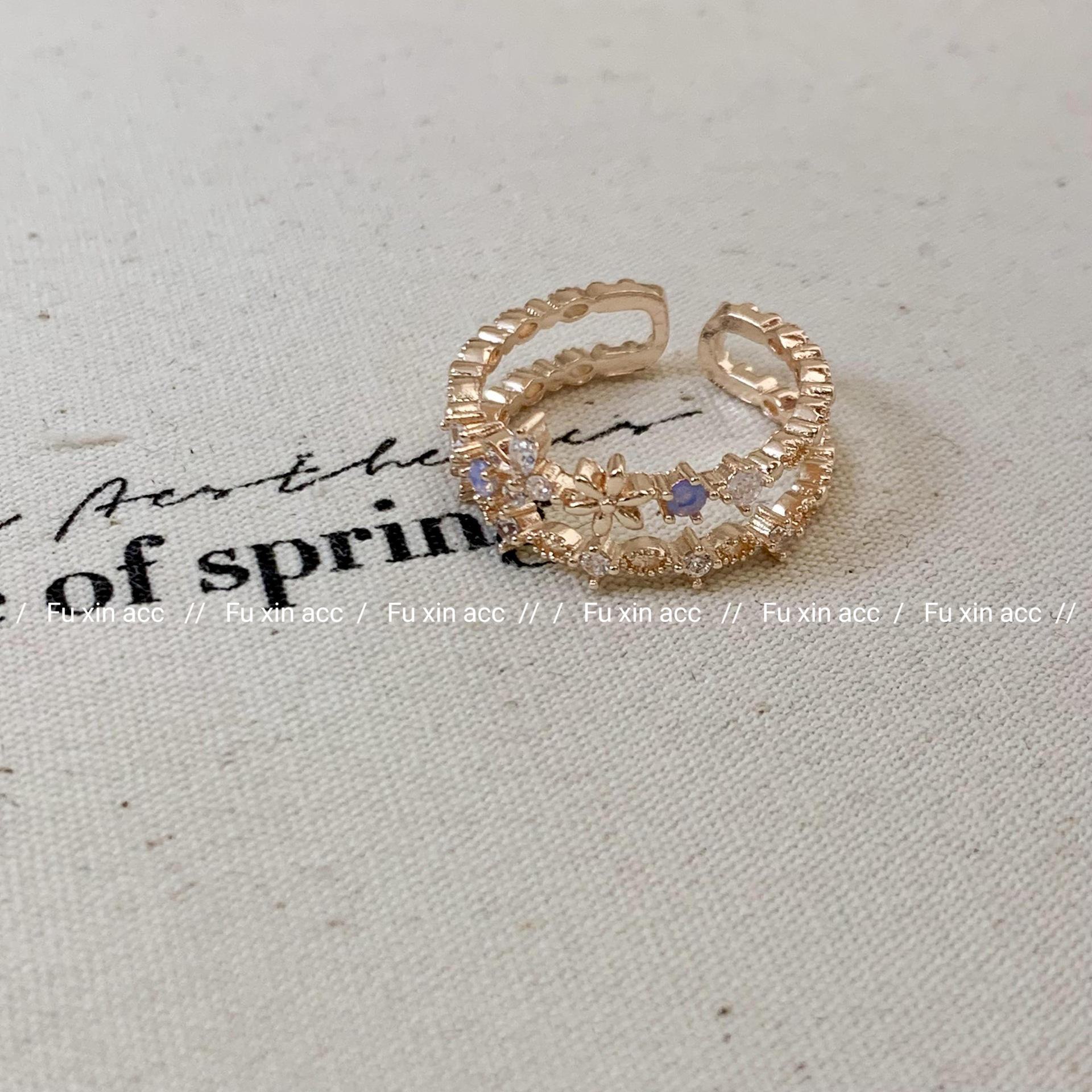 

Двухслойное кольцо для девочек «Бабочка-цветок» — легкая роскошь, полый дизайн, микроинкрустация, свежая индивидуальность double layer